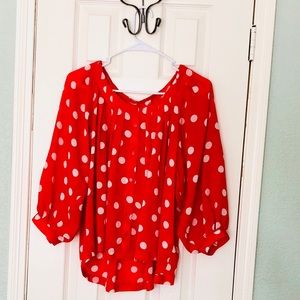 H&M Red Polka Dot Top